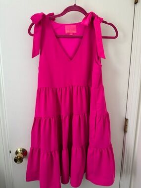 Lily Pulitzer small Hot Pink Tie-Shoulder Tiered Dress